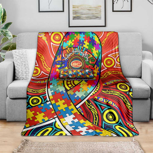 Autism Awareness Australia Gold Coast Suns Blanket Aboriginal Indigenous Art