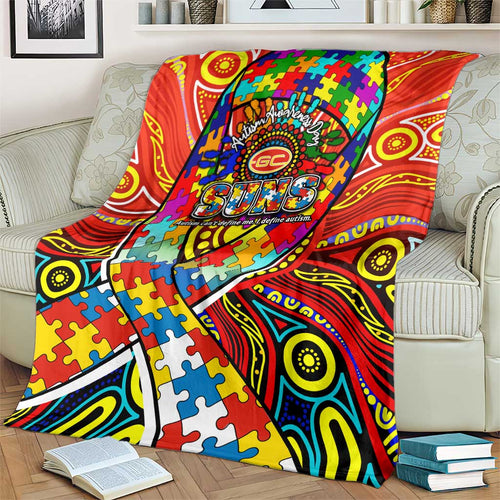 Autism Awareness Australia Gold Coast Suns Blanket Aboriginal Indigenous Art