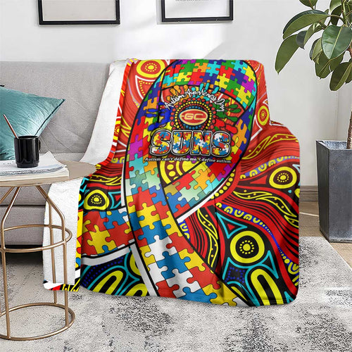 Autism Awareness Australia Gold Coast Suns Blanket Aboriginal Indigenous Art