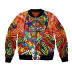 Autism Awareness Australia Gold Coast Suns Bomber Jacket Aboriginal Indigenous Art