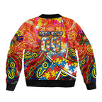 Autism Awareness Australia Gold Coast Suns Bomber Jacket Aboriginal Indigenous Art