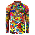 Autism Awareness Australia Gold Coast Suns Button Sweatshirt Aboriginal Indigenous Art