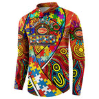 Autism Awareness Australia Gold Coast Suns Button Sweatshirt Aboriginal Indigenous Art