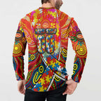 Autism Awareness Australia Gold Coast Suns Button Sweatshirt Aboriginal Indigenous Art