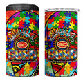 Autism Awareness Australia Gold Coast Suns 4 in 1 Can Cooler Tumbler Aboriginal Indigenous Art