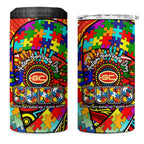 Autism Awareness Australia Gold Coast Suns 4 in 1 Can Cooler Tumbler Aboriginal Indigenous Art