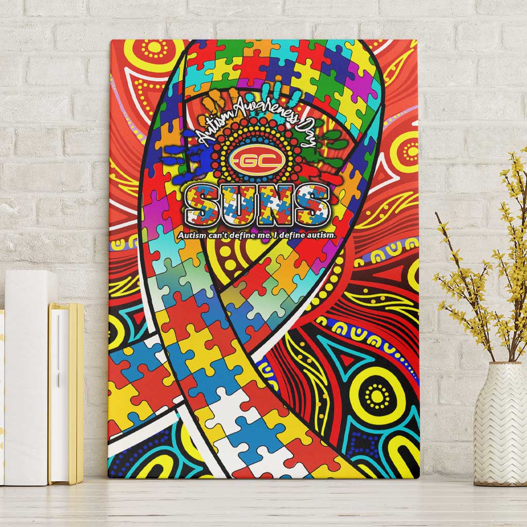 Autism Awareness Australia Gold Coast Suns Canvas Wall Art Aboriginal Indigenous Art