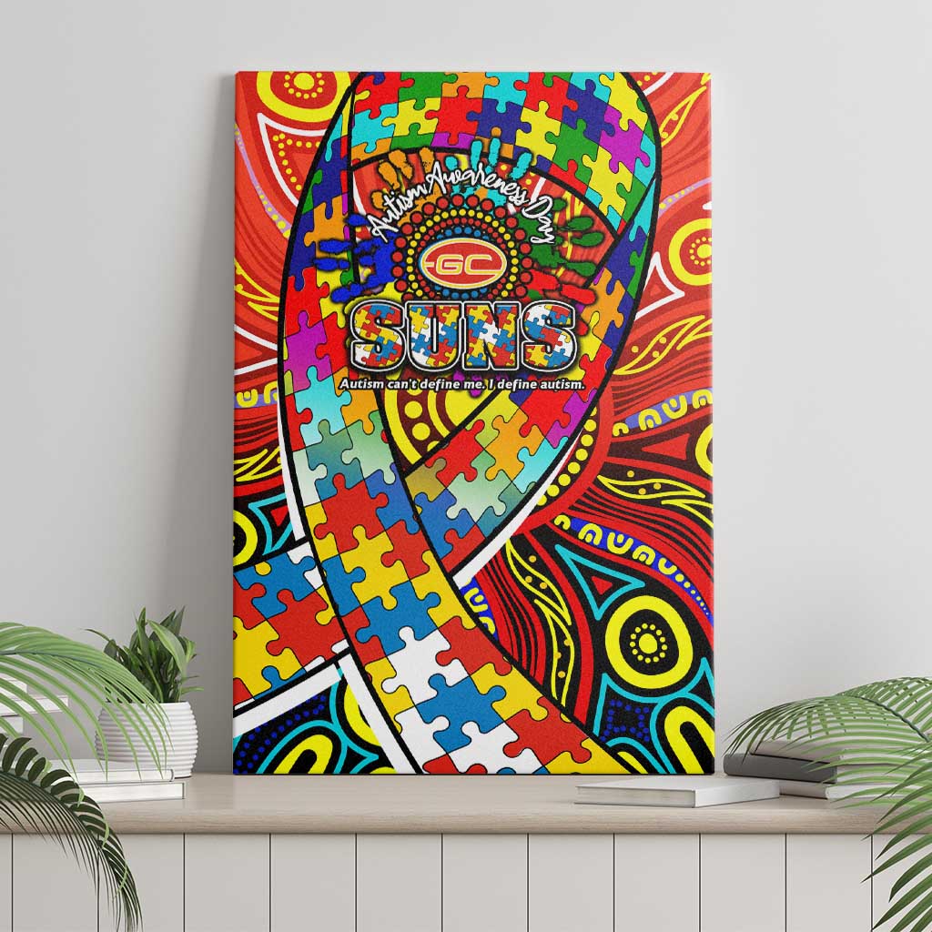 Autism Awareness Australia Gold Coast Suns Canvas Wall Art Aboriginal Indigenous Art