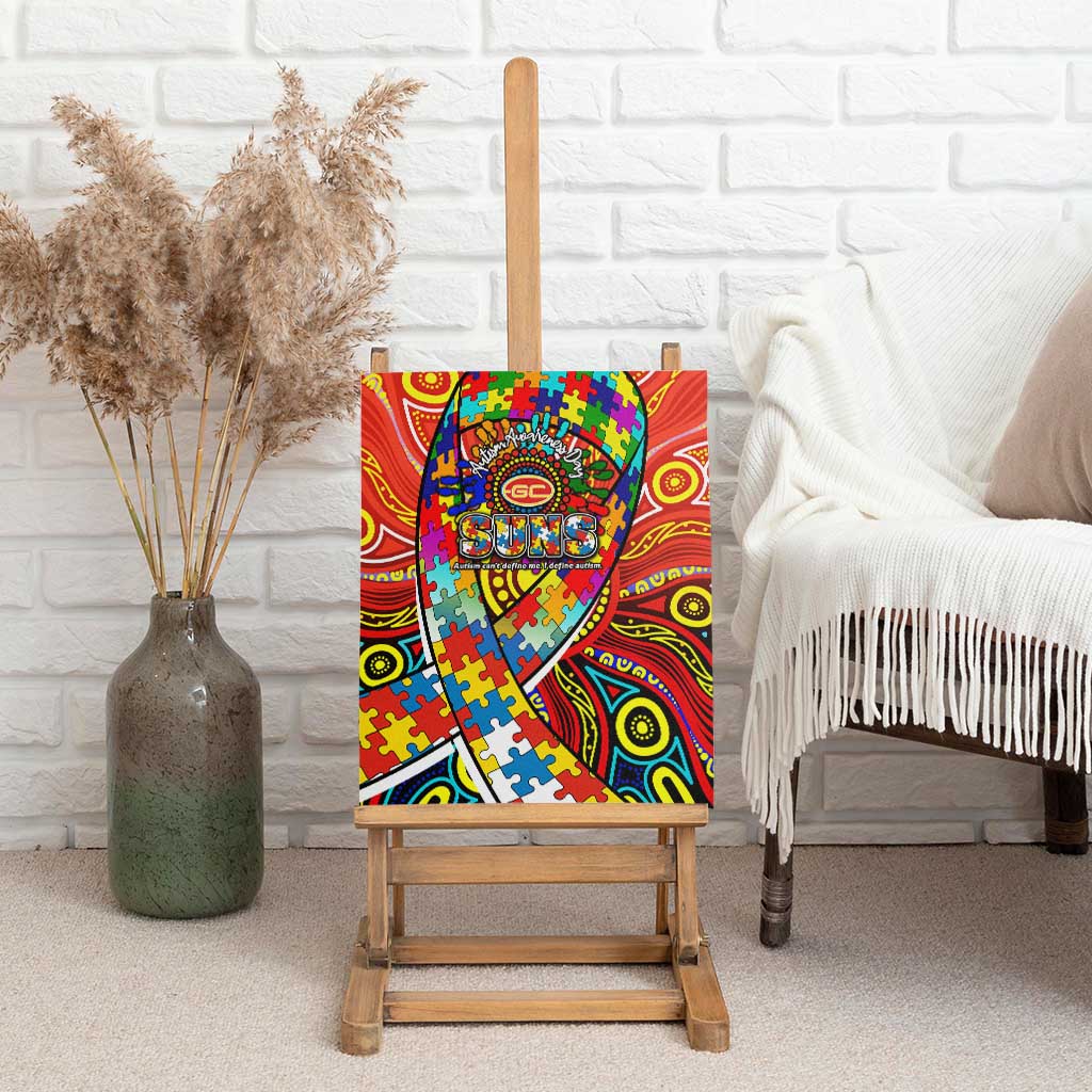 Autism Awareness Australia Gold Coast Suns Canvas Wall Art Aboriginal Indigenous Art