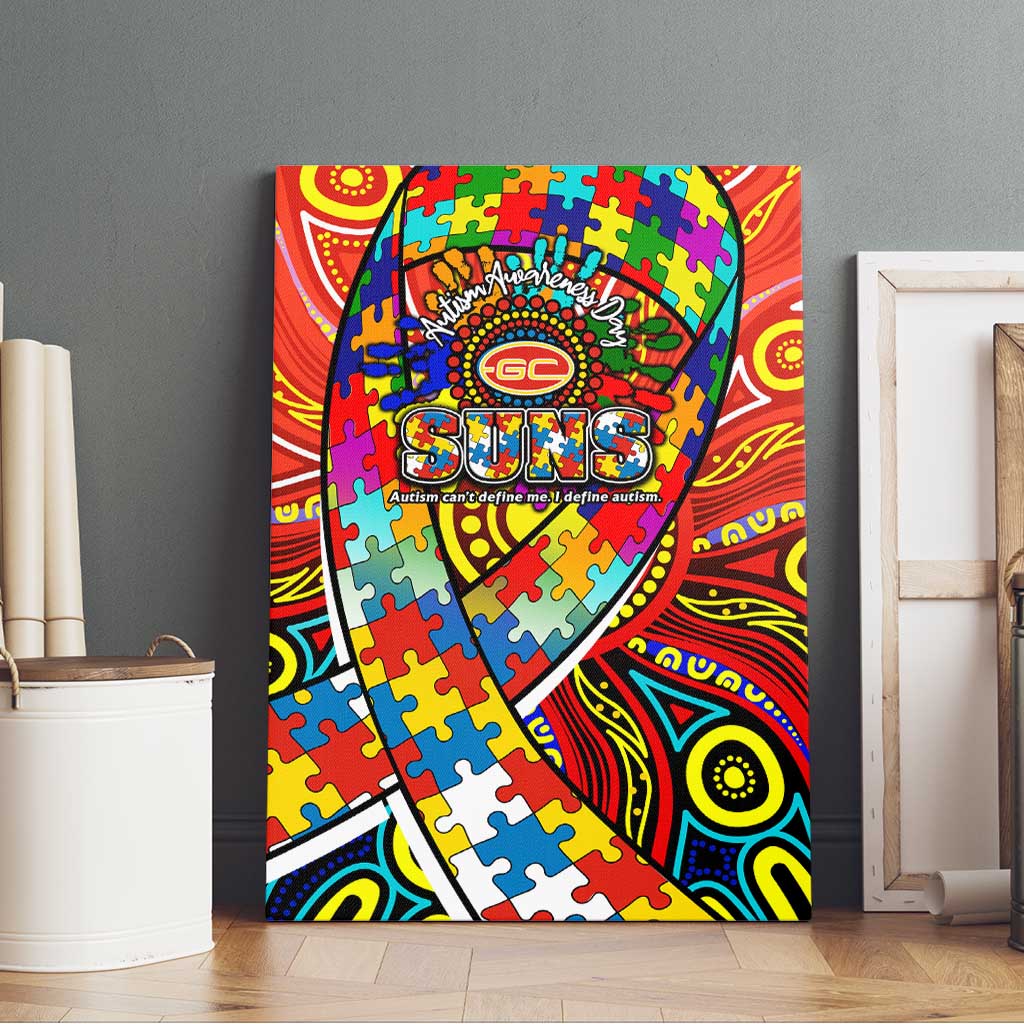 Autism Awareness Australia Gold Coast Suns Canvas Wall Art Aboriginal Indigenous Art