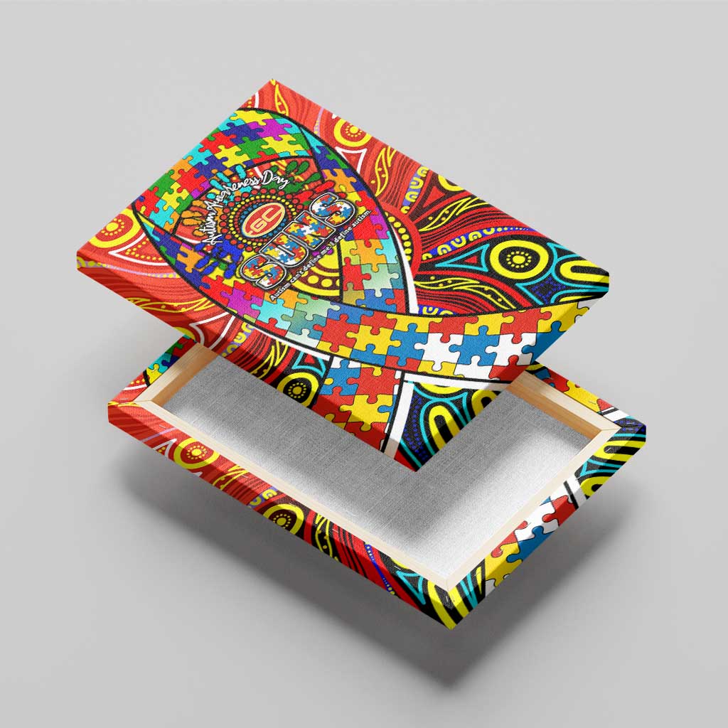Autism Awareness Australia Gold Coast Suns Canvas Wall Art Aboriginal Indigenous Art