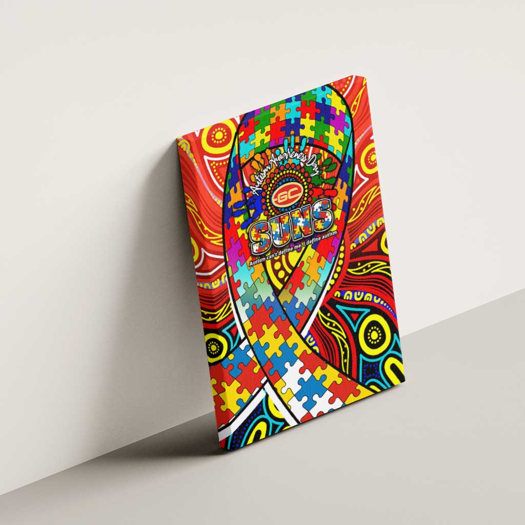 Autism Awareness Australia Gold Coast Suns Canvas Wall Art Aboriginal Indigenous Art