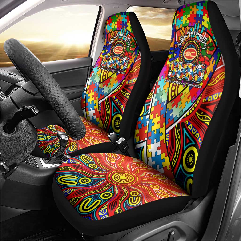 Autism Awareness Australia Gold Coast Suns Car Seat Cover Aboriginal Indigenous Art