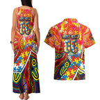 Autism Awareness Australia Gold Coast Suns Couples Matching Tank Maxi Dress and Hawaiian Shirt Aboriginal Indigenous Art