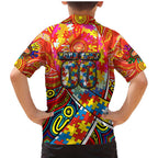 Autism Awareness Australia Gold Coast Suns Family Matching Mermaid Dress and Hawaiian Shirt Aboriginal Indigenous Art
