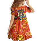 Autism Awareness Australia Gold Coast Suns Family Matching Mermaid Dress and Hawaiian Shirt Aboriginal Indigenous Art