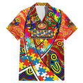 Autism Awareness Australia Gold Coast Suns Family Matching Mermaid Dress and Hawaiian Shirt Aboriginal Indigenous Art
