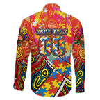 Autism Awareness Australia Gold Coast Suns Family Matching Off Shoulder Maxi Dress and Hawaiian Shirt Aboriginal Indigenous Art