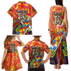 Autism Awareness Australia Gold Coast Suns Family Matching Tank Maxi Dress and Hawaiian Shirt Aboriginal Indigenous Art