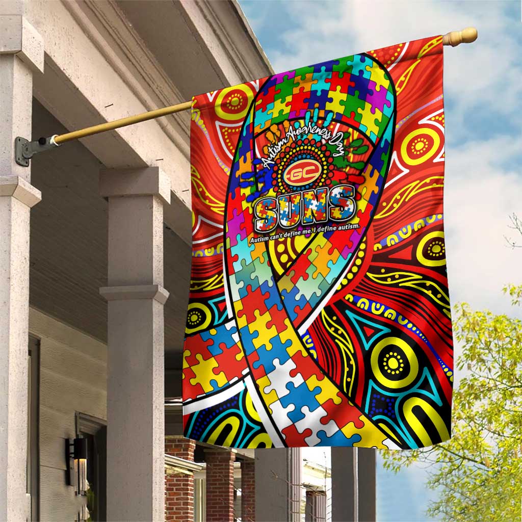 Autism Awareness Australia Gold Coast Suns Garden Flag Aboriginal Indigenous Art