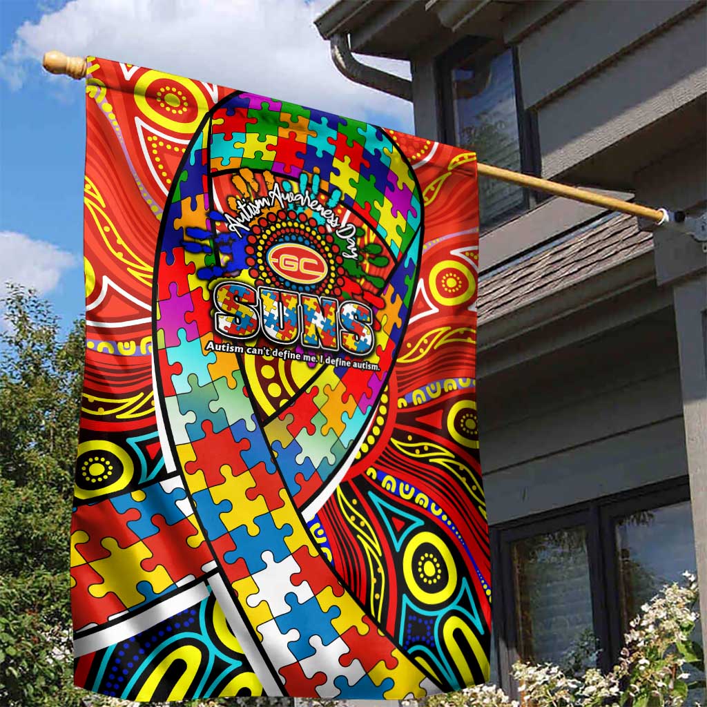 Autism Awareness Australia Gold Coast Suns Garden Flag Aboriginal Indigenous Art