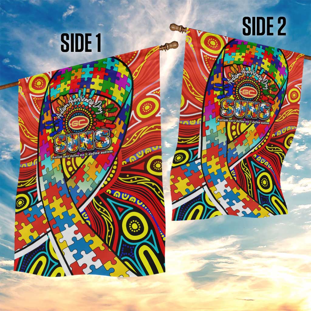 Autism Awareness Australia Gold Coast Suns Garden Flag Aboriginal Indigenous Art