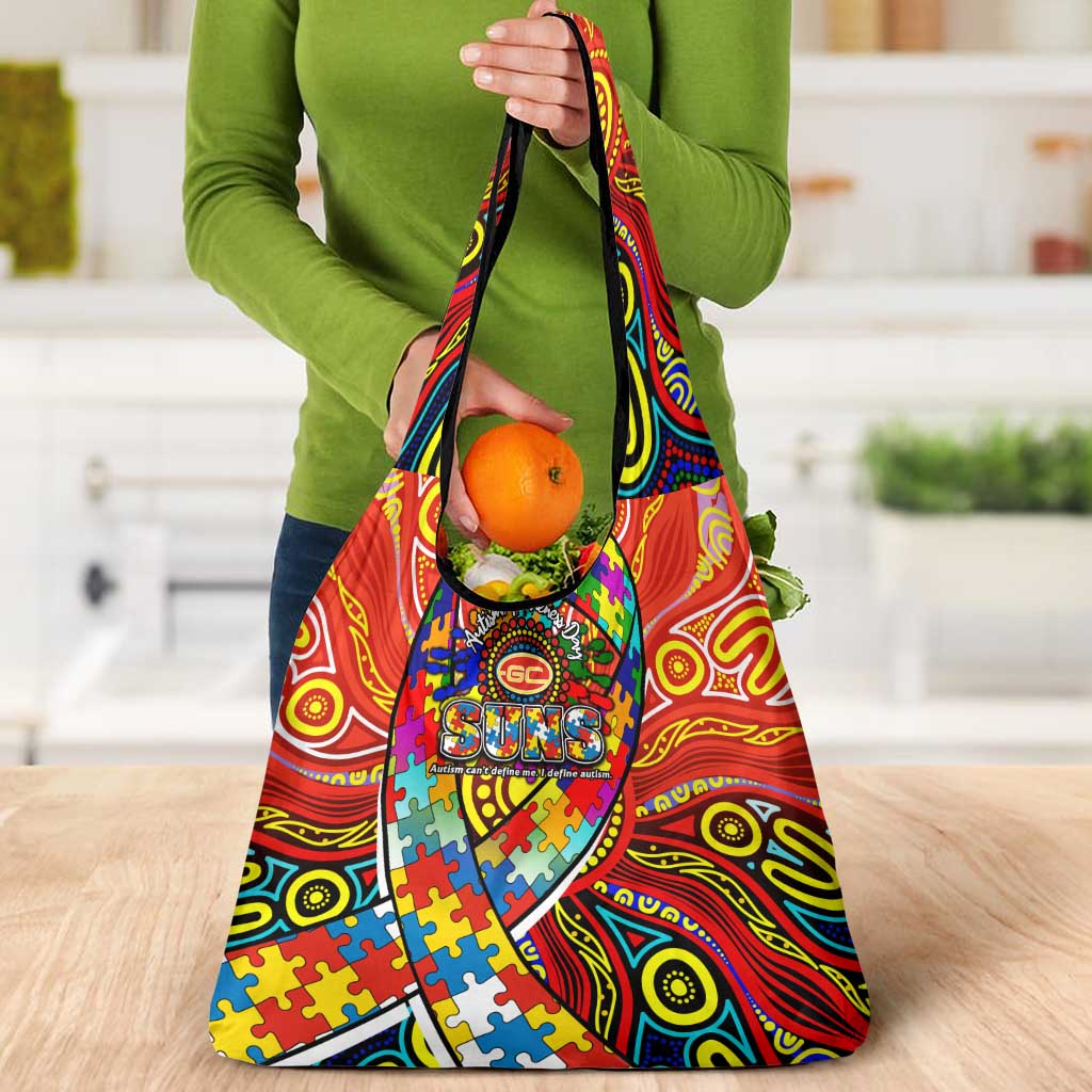 Autism Awareness Australia Gold Coast Suns Grocery Bag Aboriginal Indigenous Art
