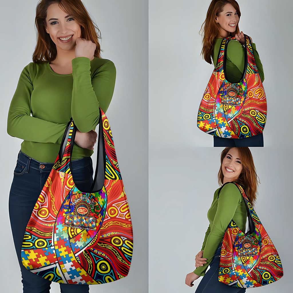 Autism Awareness Australia Gold Coast Suns Grocery Bag Aboriginal Indigenous Art