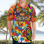 Autism Awareness Australia Gold Coast Suns Hawaiian Shirt Aboriginal Indigenous Art