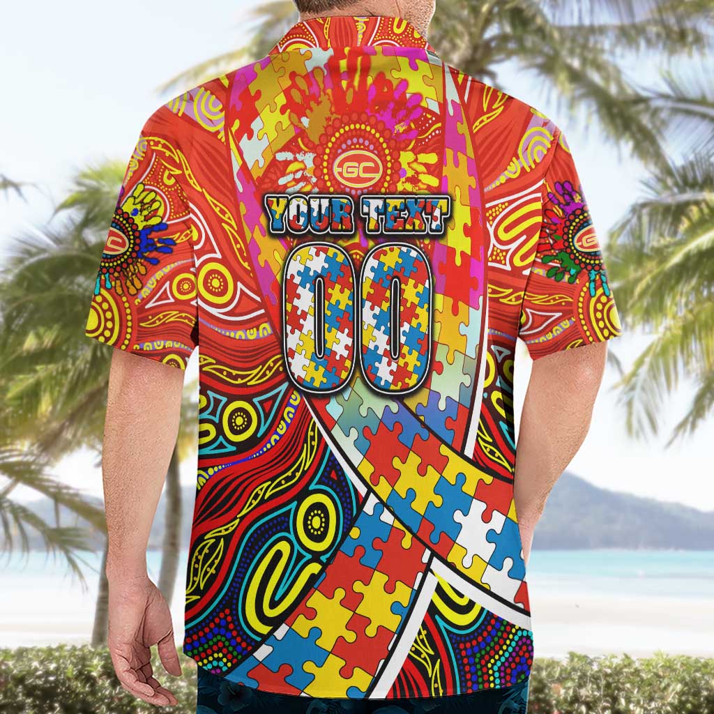 Autism Awareness Australia Gold Coast Suns Hawaiian Shirt Aboriginal Indigenous Art