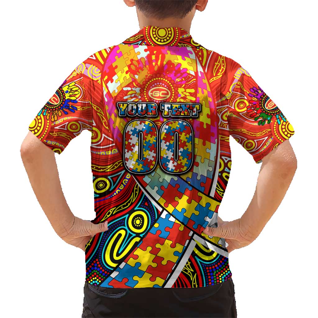 Autism Awareness Australia Gold Coast Suns Hawaiian Shirt Aboriginal Indigenous Art