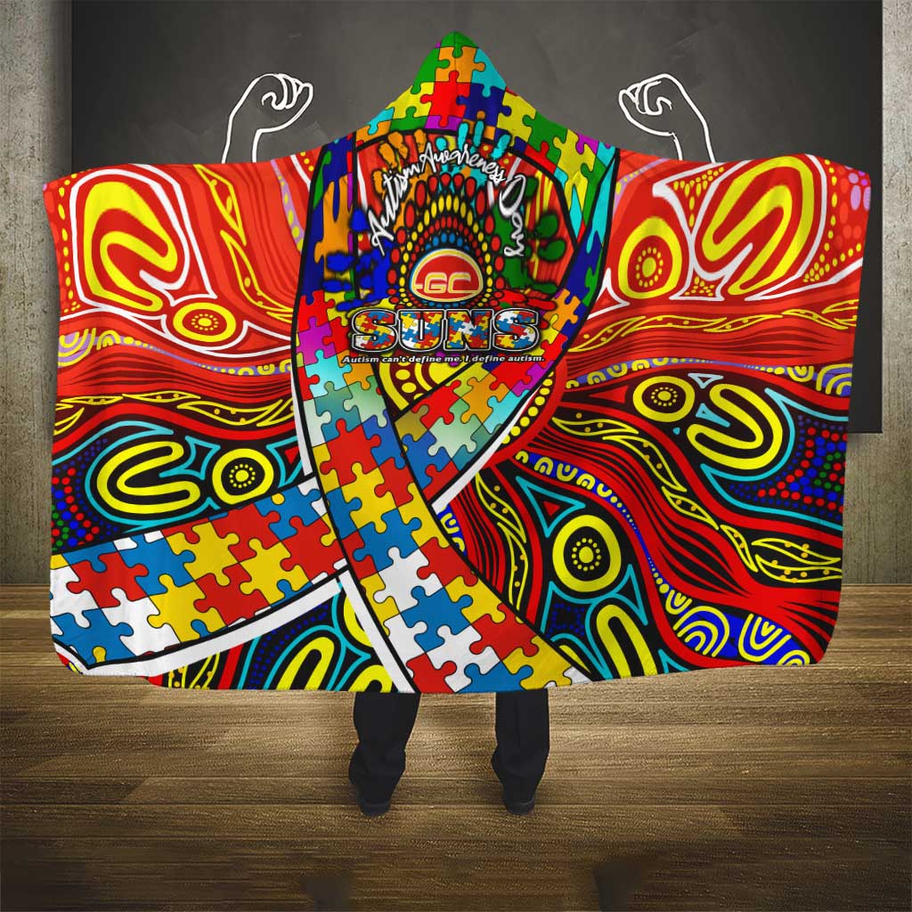 Autism Awareness Australia Gold Coast Suns Hooded Blanket Aboriginal Indigenous Art