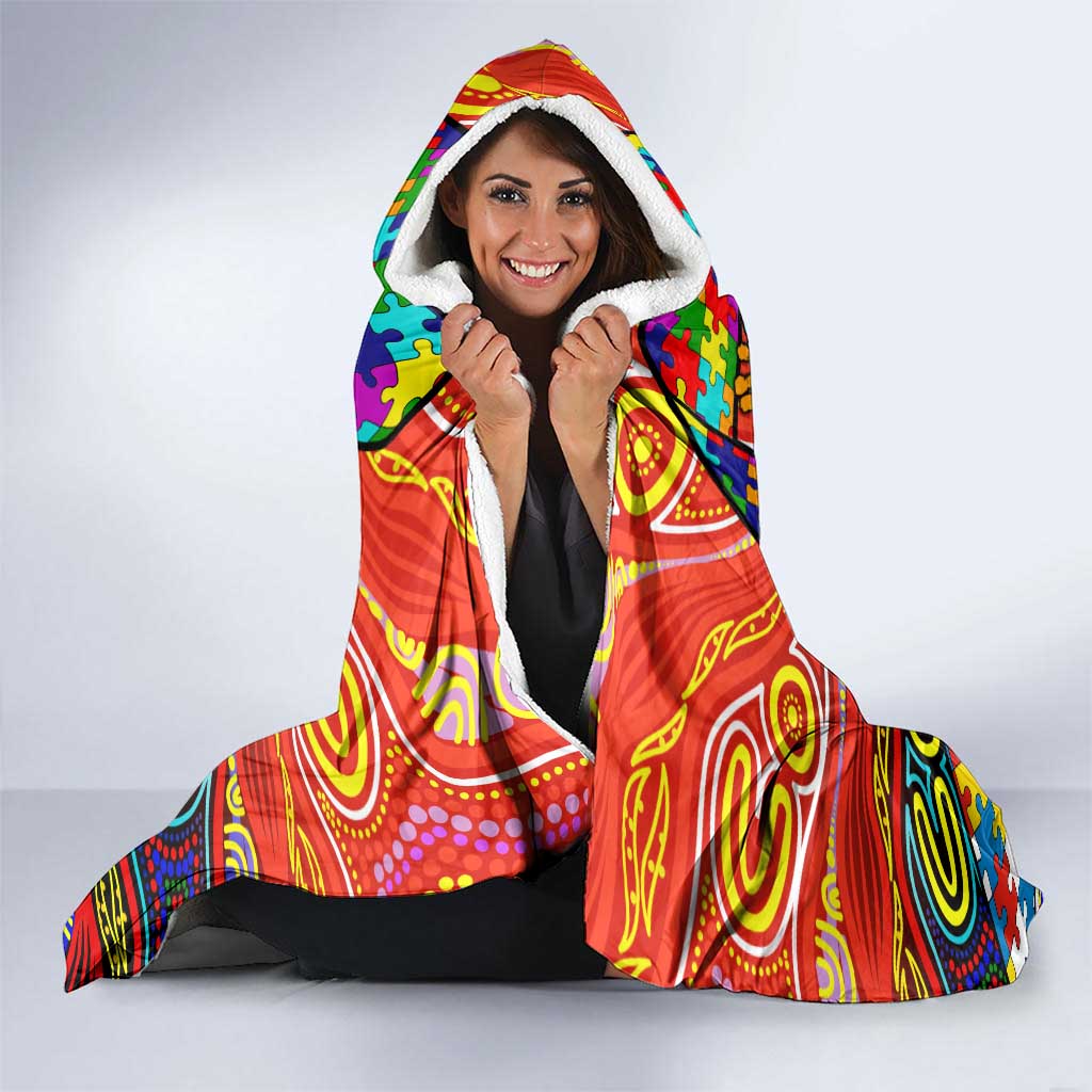 Autism Awareness Australia Gold Coast Suns Hooded Blanket Aboriginal Indigenous Art