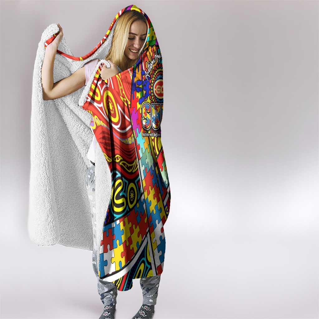 Autism Awareness Australia Gold Coast Suns Hooded Blanket Aboriginal Indigenous Art
