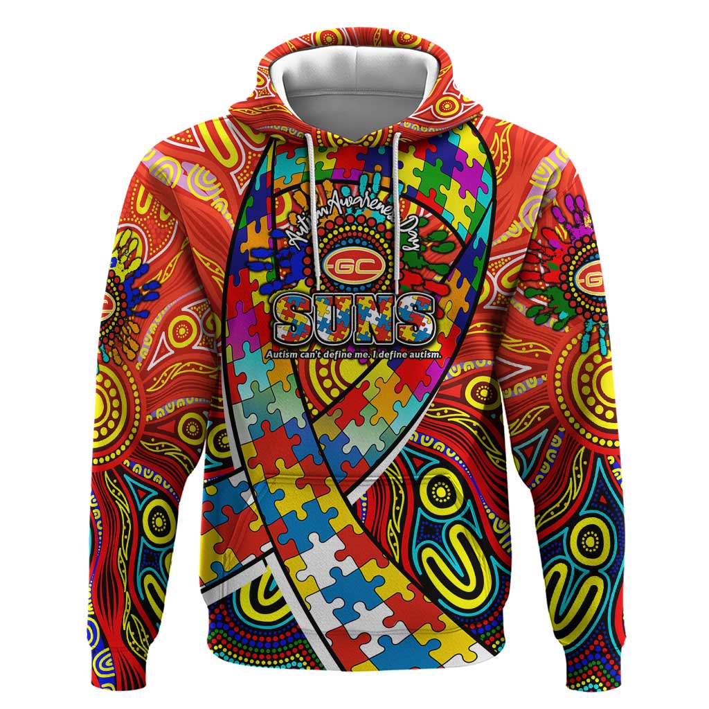 Autism Awareness Australia Gold Coast Suns Hoodie Aboriginal Indigenous Art