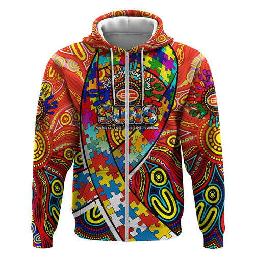 Autism Awareness Australia Gold Coast Suns Hoodie Aboriginal Indigenous Art