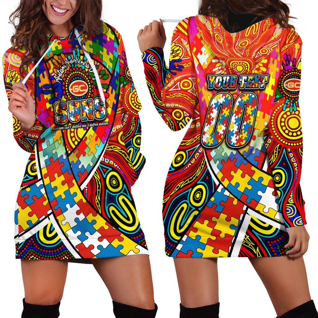 Autism Awareness Australia Gold Coast Suns Hoodie Dress Aboriginal Indigenous Art