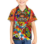 Autism Awareness Australia Gold Coast Suns Kid Hawaiian Shirt Aboriginal Indigenous Art