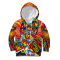 Autism Awareness Australia Gold Coast Suns Kid Hoodie Aboriginal Indigenous Art