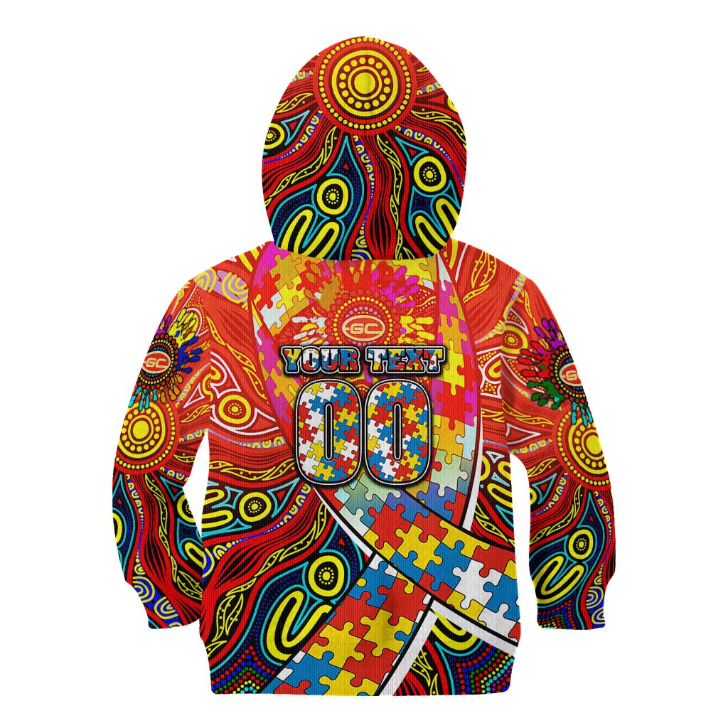 Autism Awareness Australia Gold Coast Suns Kid Hoodie Aboriginal Indigenous Art