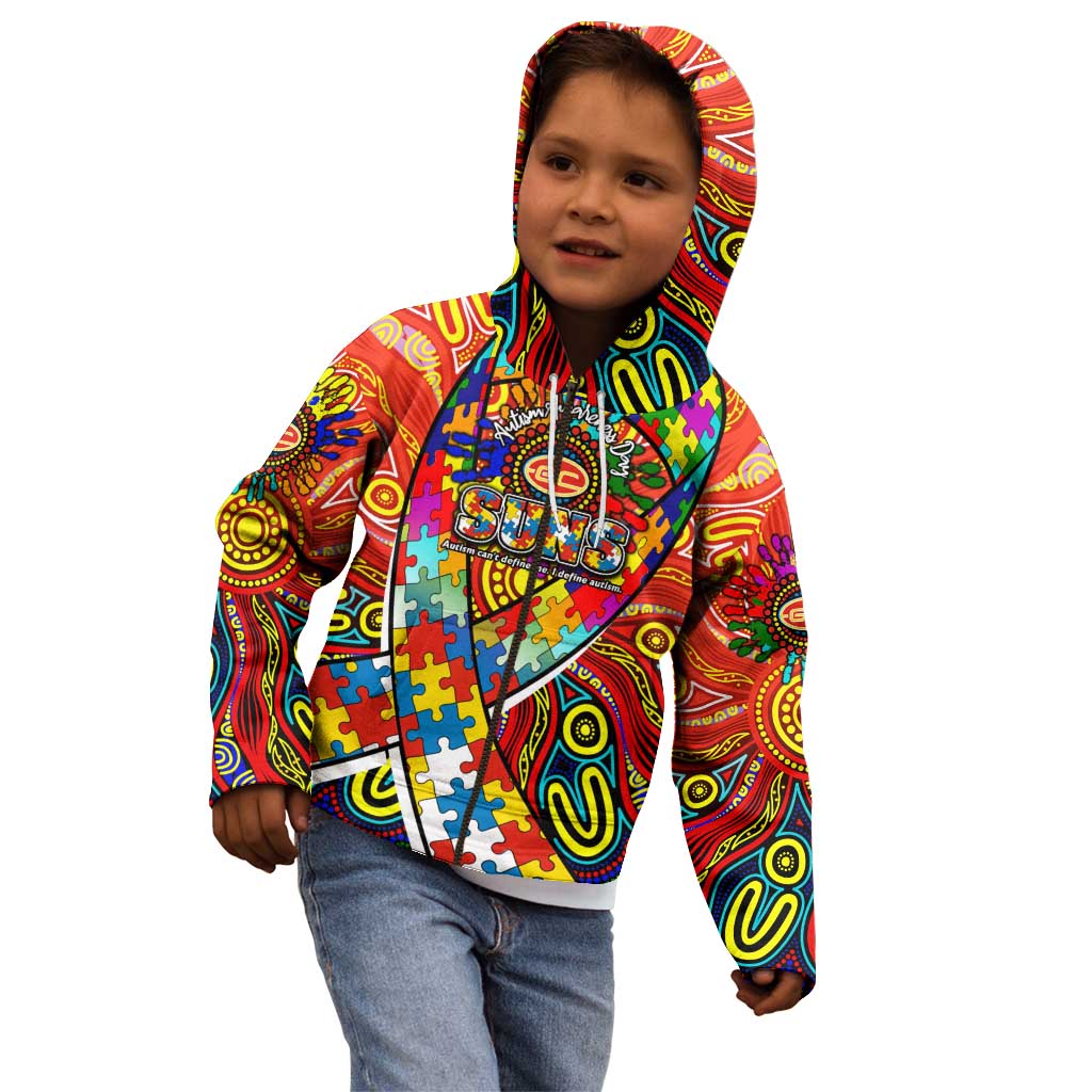 Autism Awareness Australia Gold Coast Suns Kid Hoodie Aboriginal Indigenous Art