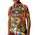 Autism Awareness Australia Gold Coast Suns Kid Polo Shirt Aboriginal Indigenous Art