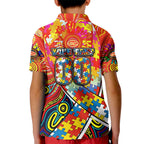 Autism Awareness Australia Gold Coast Suns Kid Polo Shirt Aboriginal Indigenous Art