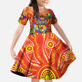 Autism Awareness Australia Gold Coast Suns Kid Short Sleeve Dress Aboriginal Indigenous Art