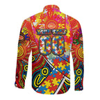 Autism Awareness Australia Gold Coast Suns Long Sleeve Button Shirt Aboriginal Indigenous Art