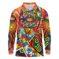 Autism Awareness Australia Gold Coast Suns Long Sleeve Polo Shirt Aboriginal Indigenous Art