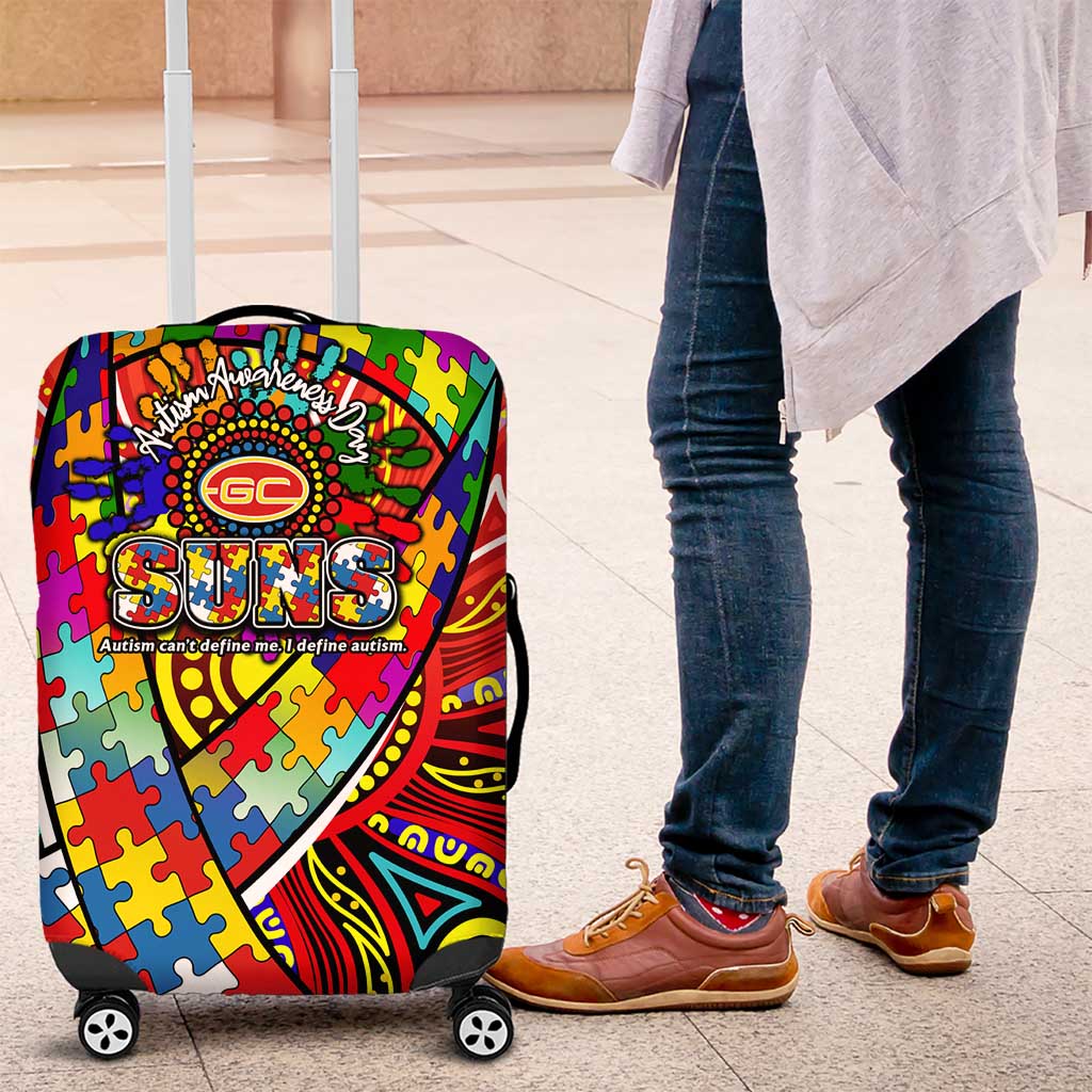 Autism Awareness Australia Gold Coast Suns Luggage Cover Aboriginal Indigenous Art