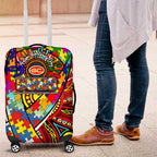 Autism Awareness Australia Gold Coast Suns Luggage Cover Aboriginal Indigenous Art
