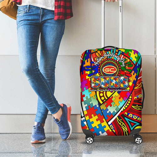 Autism Awareness Australia Gold Coast Suns Luggage Cover Aboriginal Indigenous Art