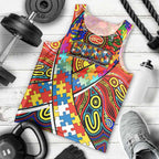 Autism Awareness Australia Gold Coast Suns Men Tank Top Aboriginal Indigenous Art